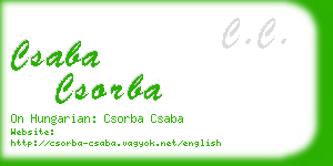 csaba csorba business card